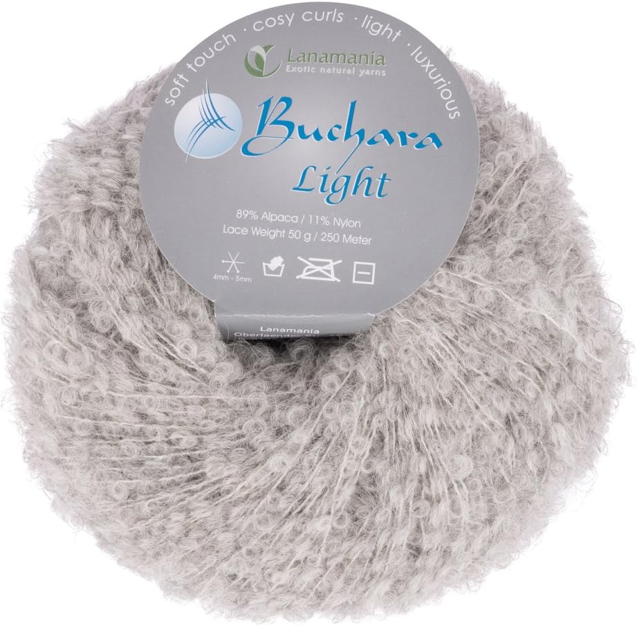 Lanamania Buchara Light grey, alpaca, 50g