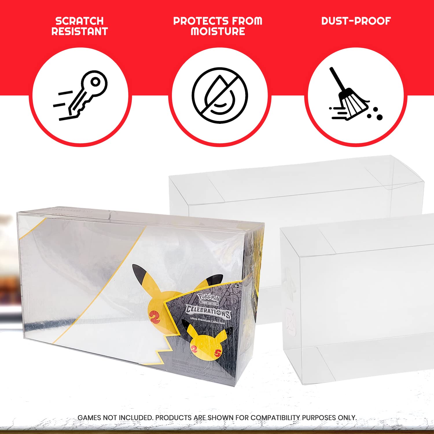 Celebrities & Musicians Collectible Photographic Images UV-Resistant Plexi  Protection Case For Pokemon Ultra Premium Celebration Box - Display &  Preservation Case Pokemon Card Protection