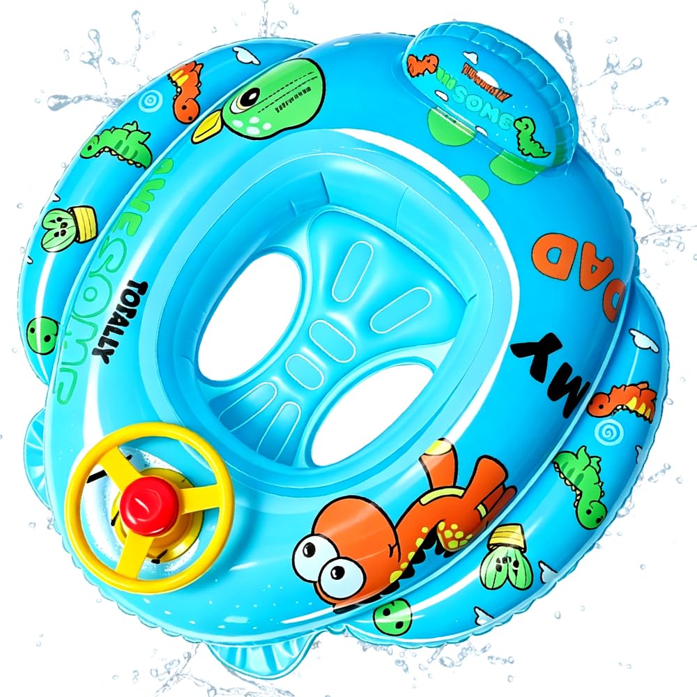Baby Swimming Floats, Dinosaur Swimming Floats with Safety Seat, Inflatable Toddler Float, Dinosaur Swim Ring for Baby, Swim Pools Bathing Accessories, Pool Inflatable Float Rings for Kids-16