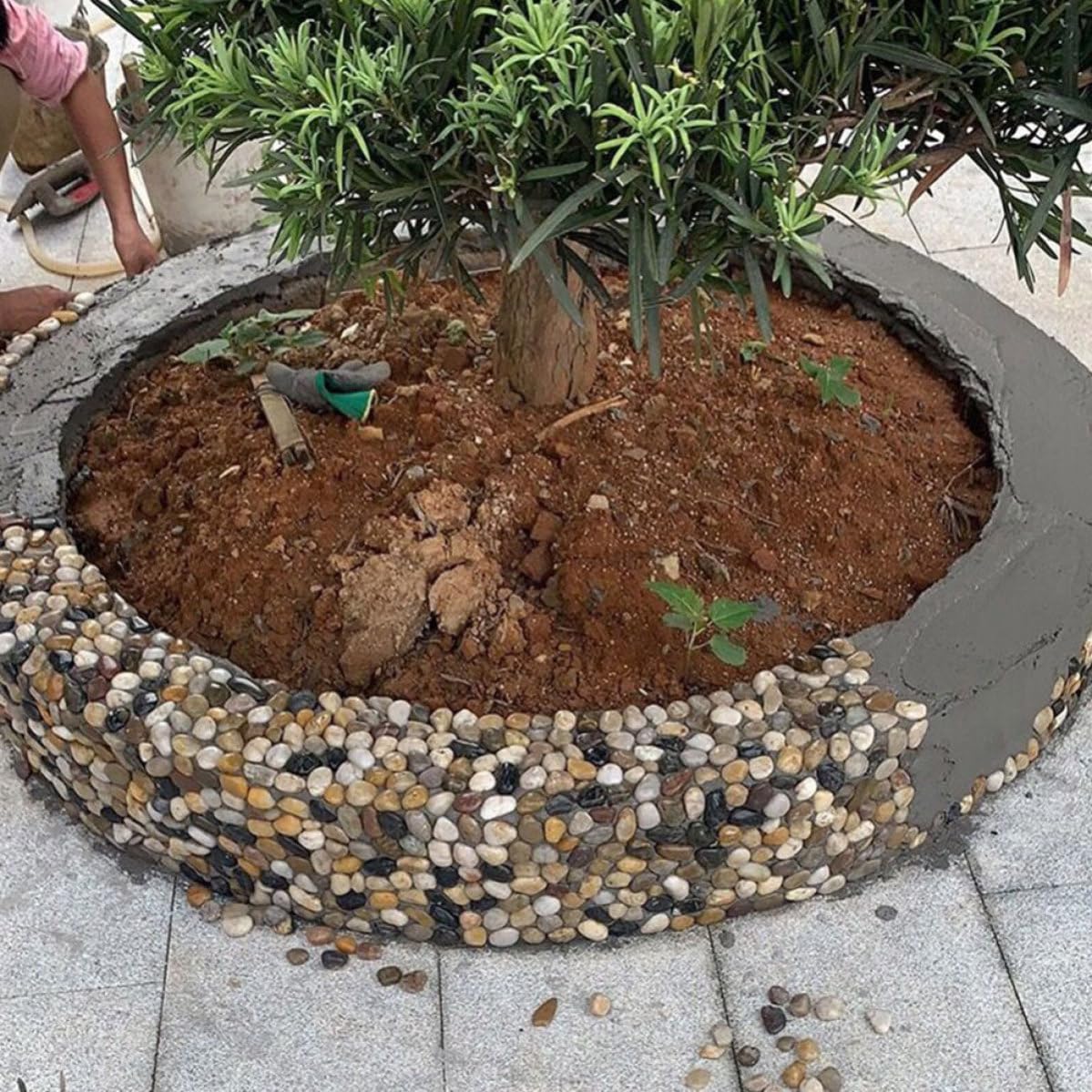 Mipcase 3er Packungen Kieselsteine für Pflanzgefäße Naturstein Rund 3 Beutel für Aquarium und Blumentopf Geeignet für Blumenarrangements und Gehwege