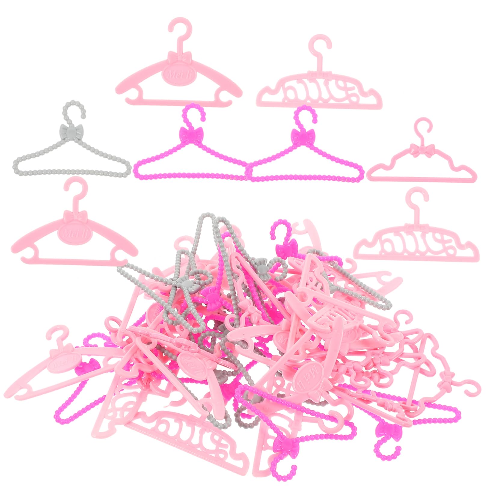 BCOATH Doll Coat Rack Plastic Doll Clothes Hanger Set Organize Mini Dolls Hanger