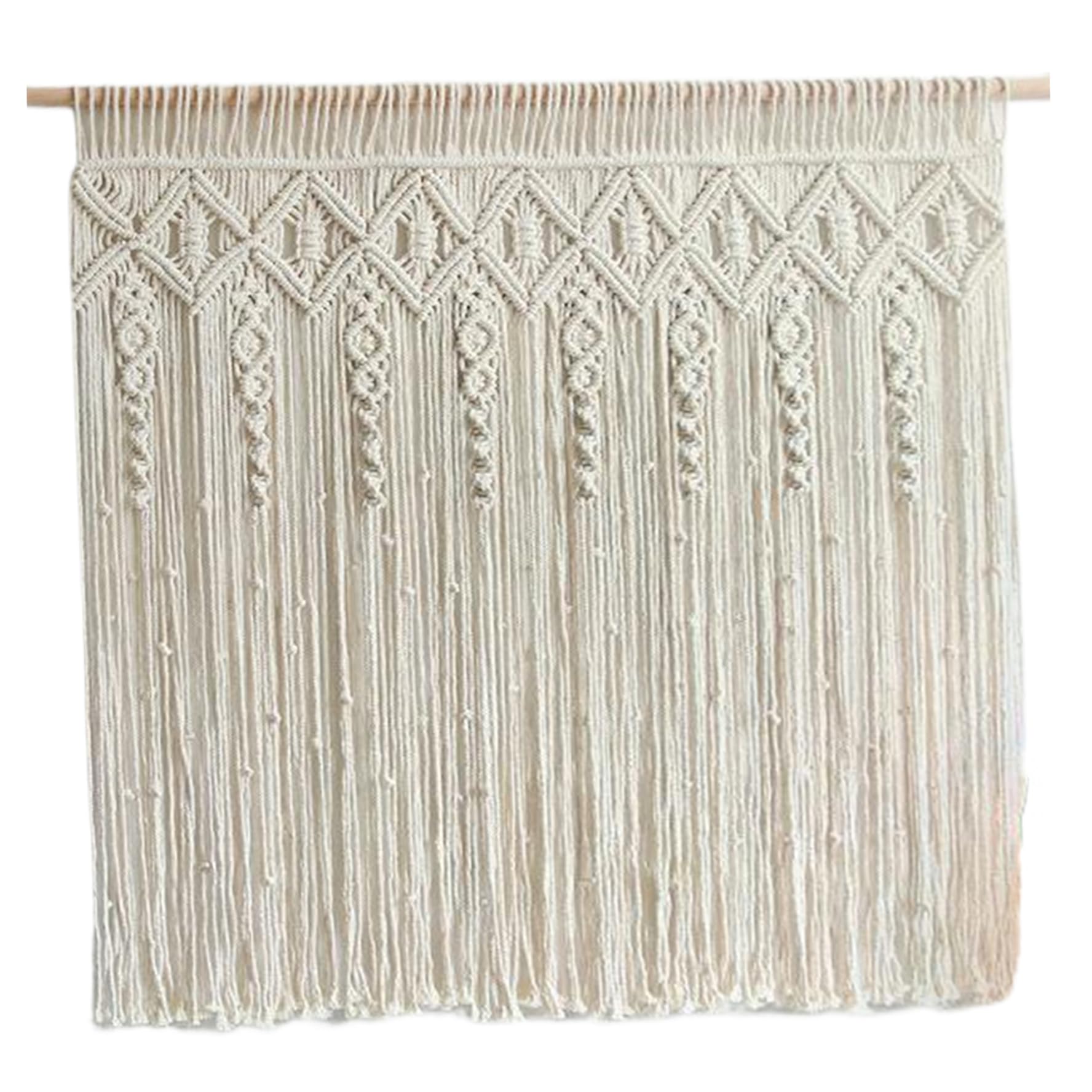 Cortinas bohemias de macramé tejidas a mano en algodón para ventanas de dormitorio