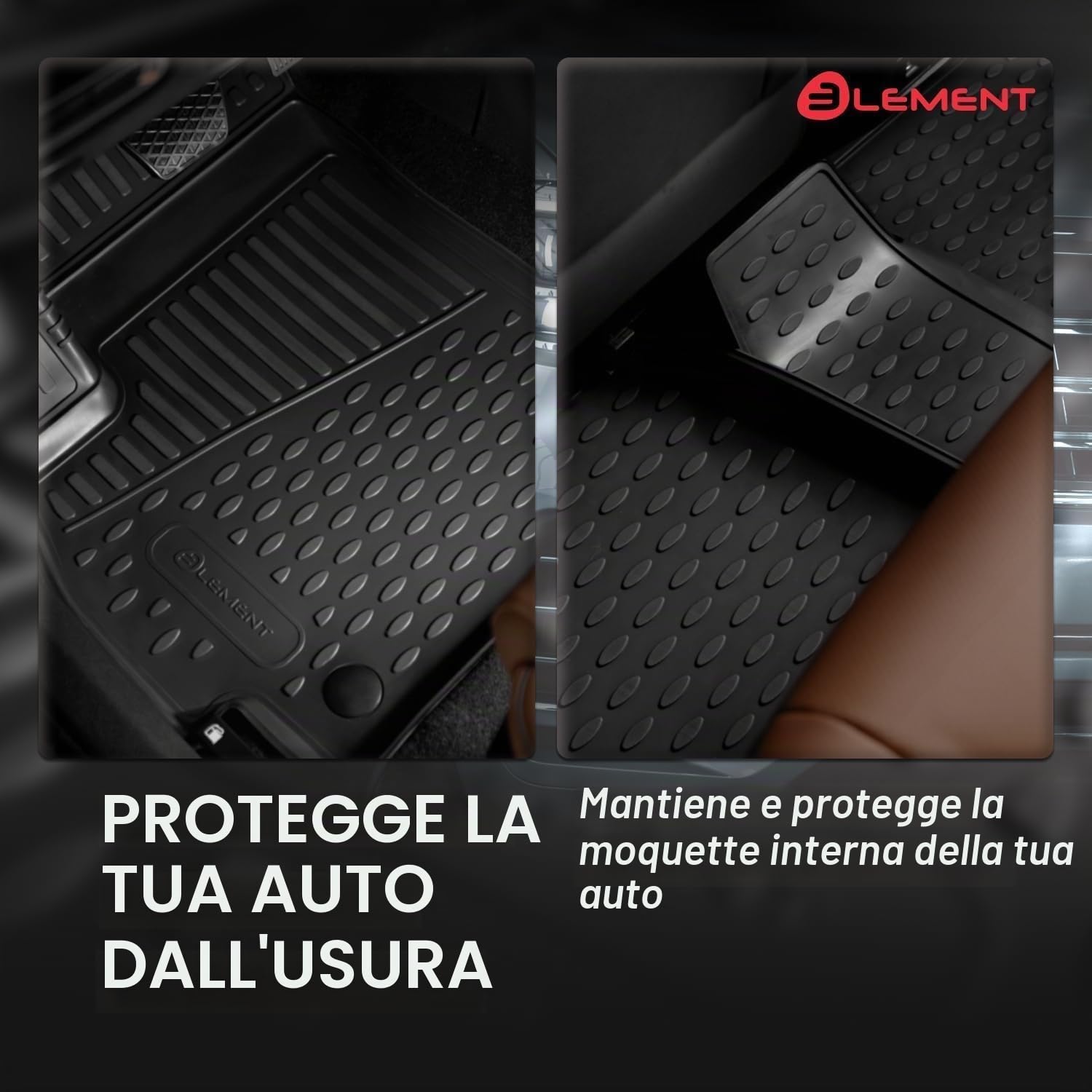 Element Set di tappetini in gomma 3D adatti per Ford Explorer EV, 2024 – oggi, 100% su misura, robusti tappetini universali per auto, tappetini in gomma per auto