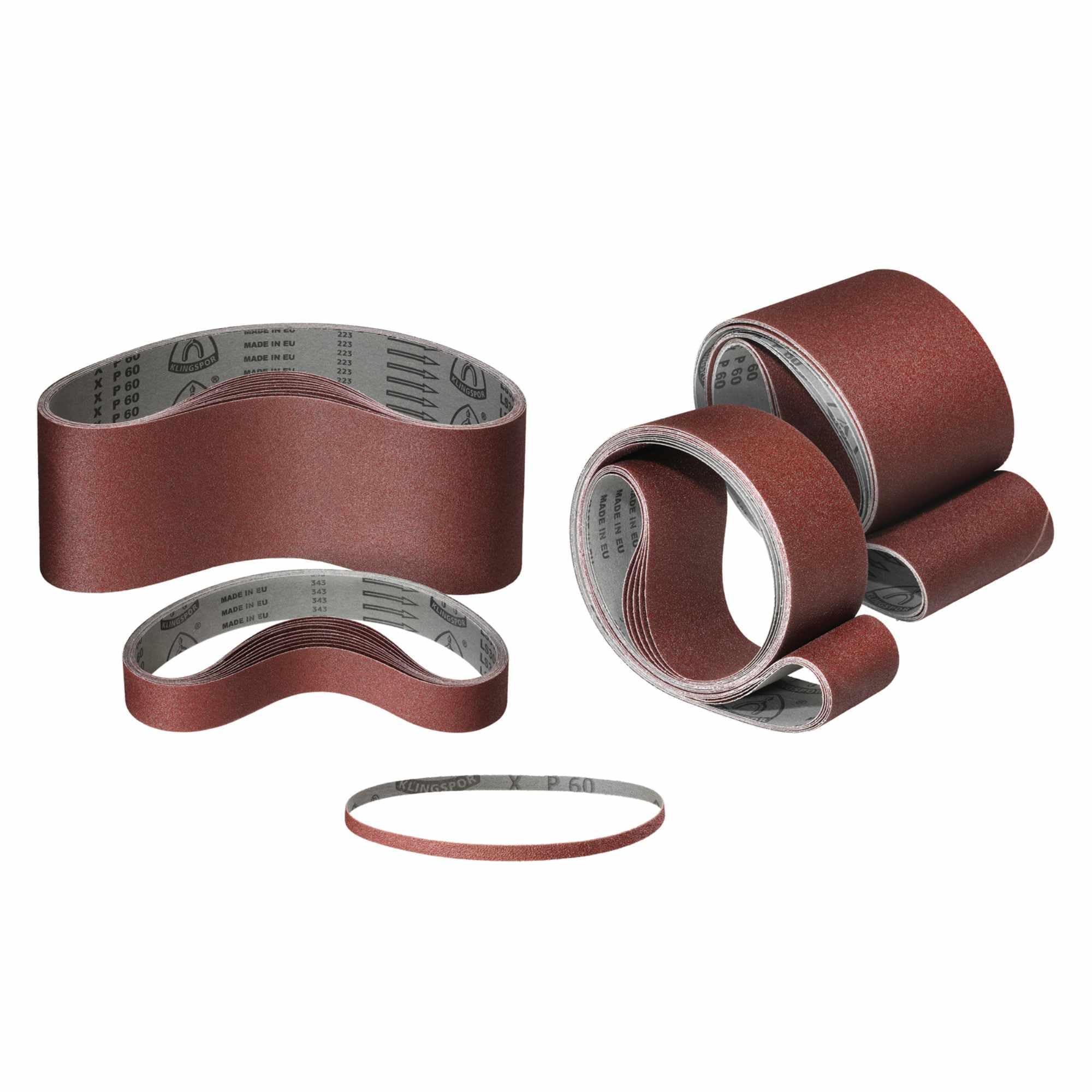 Bande abrasive LS307X - 100 x 1000 mm - Grain P60 - Lot de 10 - Pour bois et métal - Support en tissu semi-flexible indéchirable - Bandes abrasives professionnelles pour ponceuse à bande