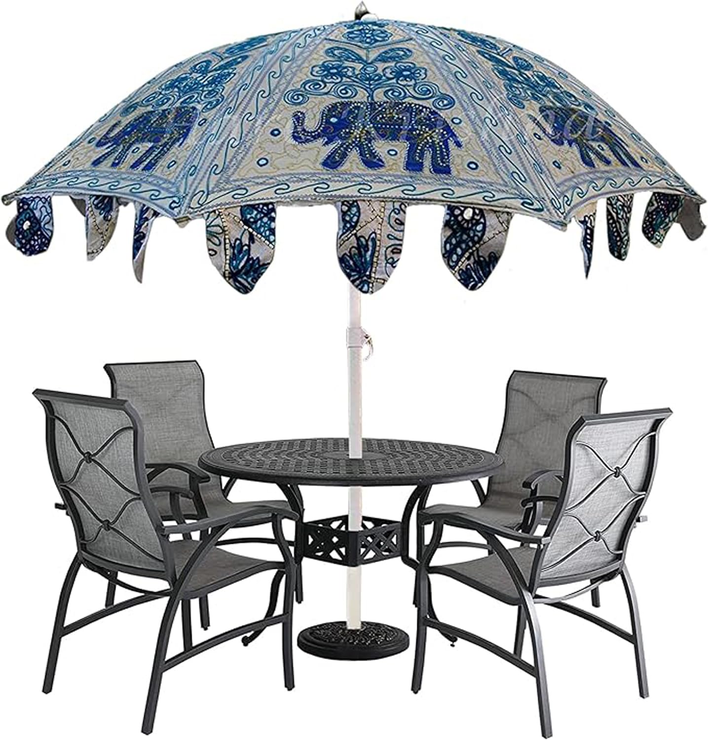 Arprani beach parasols-garden parasol umbrella for sun-Decorative Indian Cotton handmade bridal umbrellas- Handcrafted Embroidered