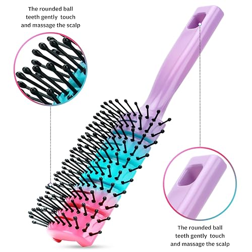 Miniatura 2 de Topisces Cepillo de pelo de ventilación de 11 filas, cepillo ventilado para hombres y mujeres, cepillo desenredante para secar rápidamente, cepillo