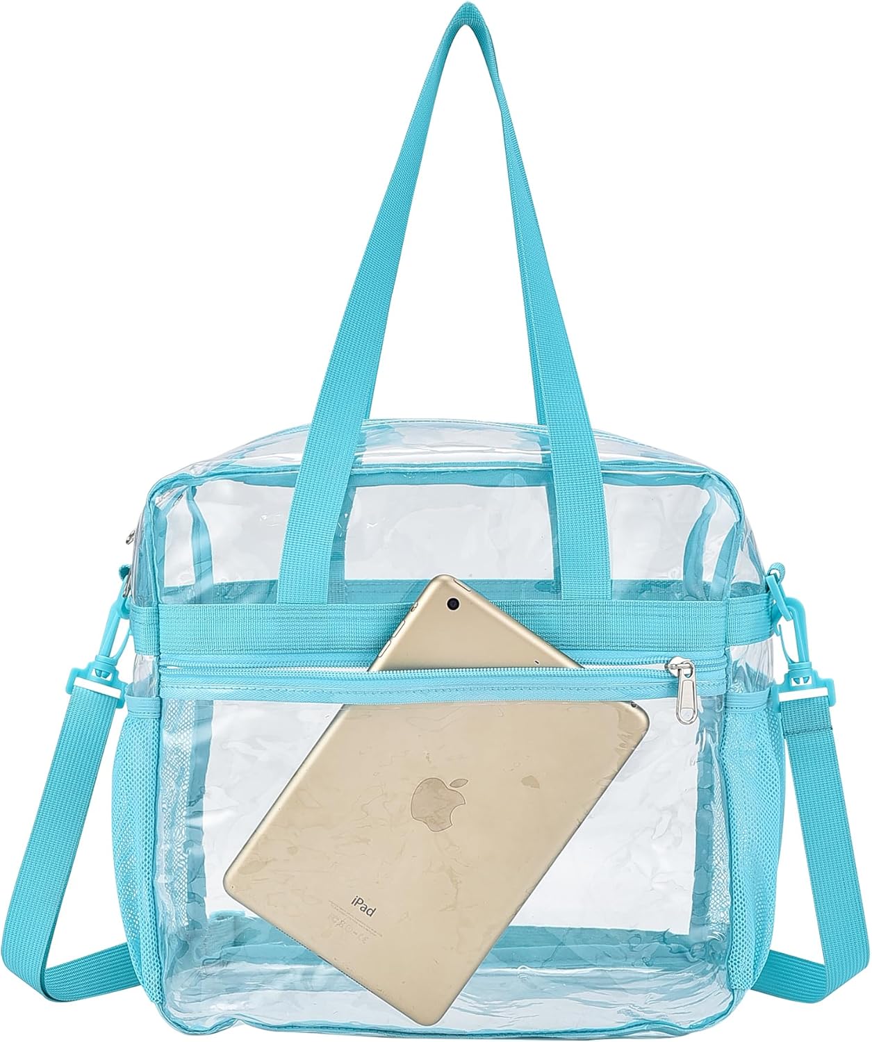 Clear Bag for Stadium Events Clear Sports Messanger Bag with Zipper Closure Pocket for Concert,Sport,Festival - Image 2