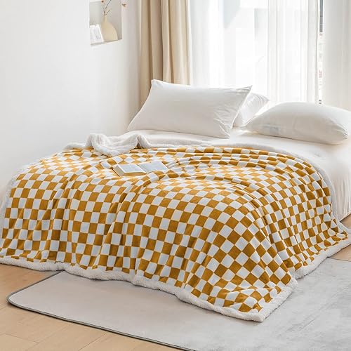 Miniatura 7 de LOMAO Manta Sherpa de vellón con patrón a cuadros, suave, gruesa manta para sofá y cama, lujosa, cálida y acogedora para todas las estaciones