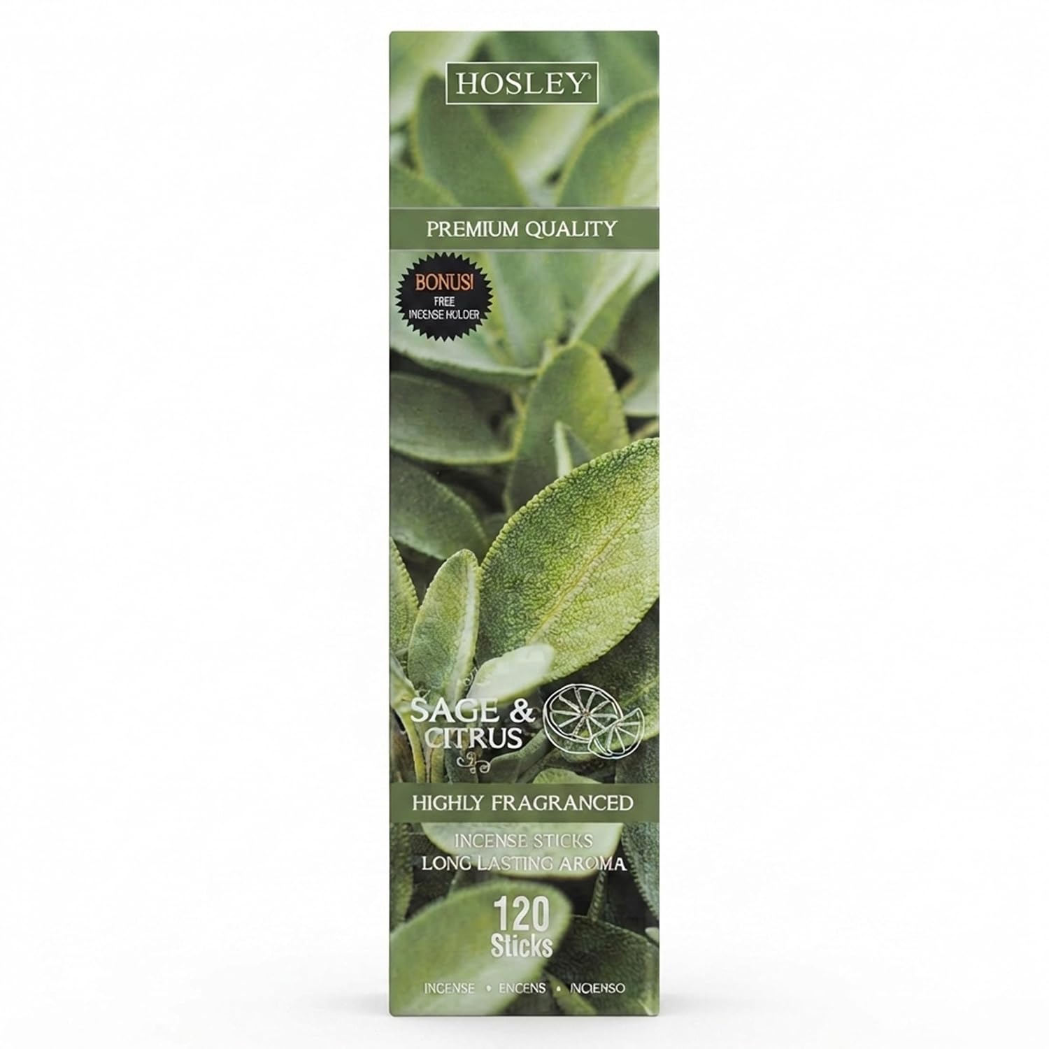 Hosley 120 Pack Incense Sticks – Sage & Citrus – Perfect for Home, Wedding, Spa, Meditation & Aromatherapy