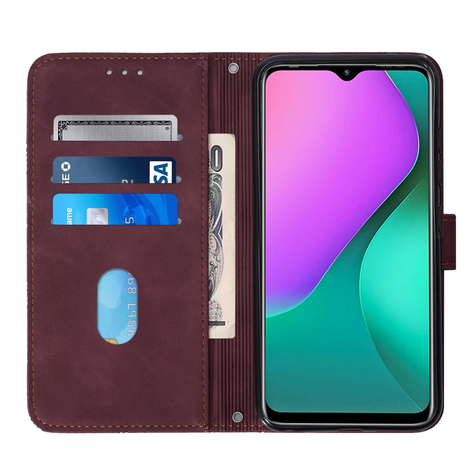 LMFULM® Étui pour Infinix Hot 10 Play X688 (6,82 Pouces) PU Magnétique Pochette Cuir Housse Triangle Impression Sac à Bandoulière Portefeuille Support Case Vin Rouge LMFULM® Étui pour Infinix Hot 10 Play X688 (6,82 Pouces) PU Magnétique Pochette Cuir Housse Triangle Impression Sac à Bandoulière Portefeuille Support Case Vin Rouge