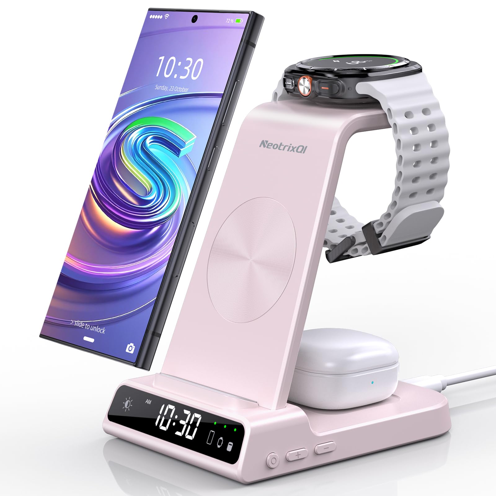 chargereattore per samsung galaxy s25 ultra con orologio digitale