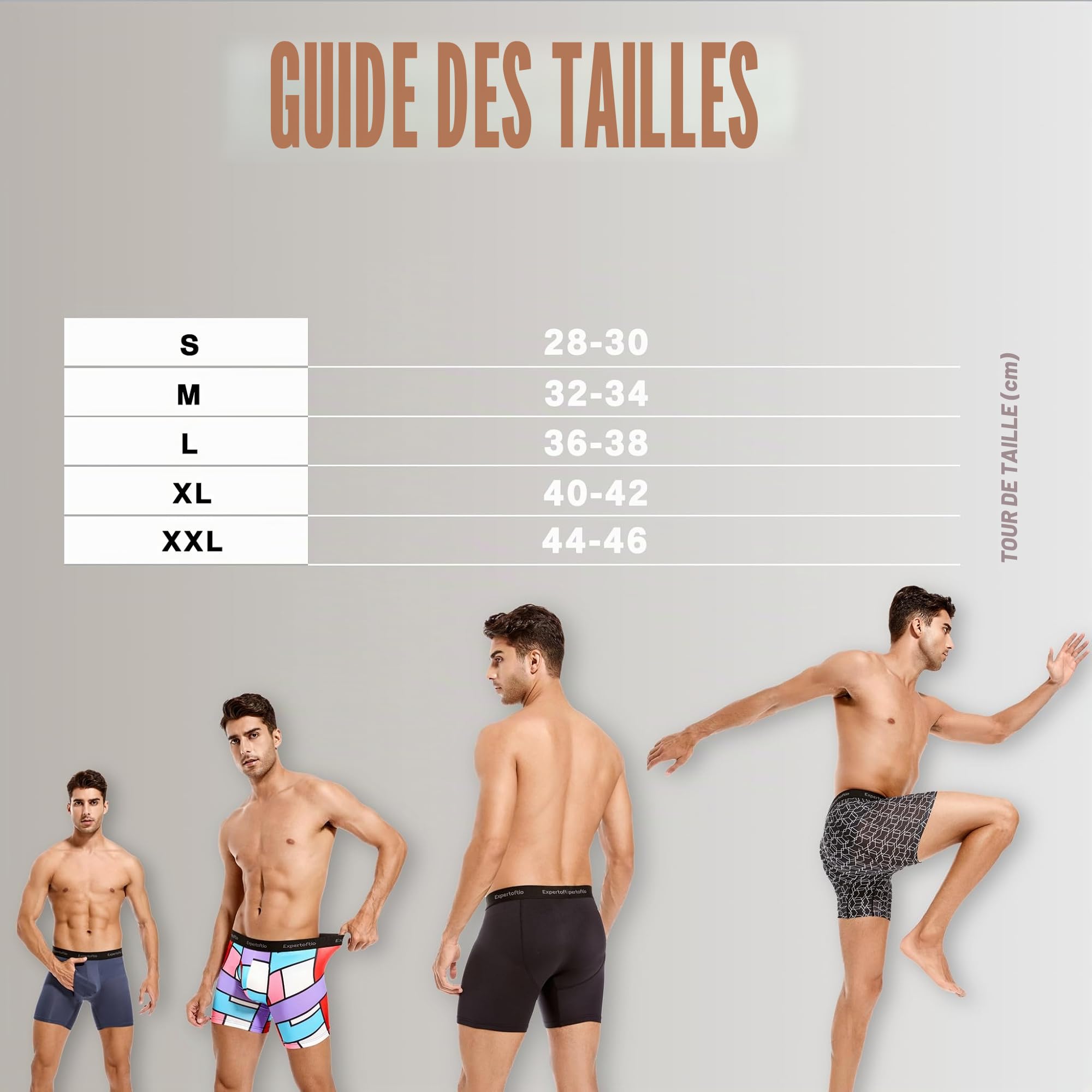 Boxer Homme Sport - sous-vêtements Fonctionnels, Lot de 6 Longs Shorts de Caleçon Homme Respirants avec Ouverture