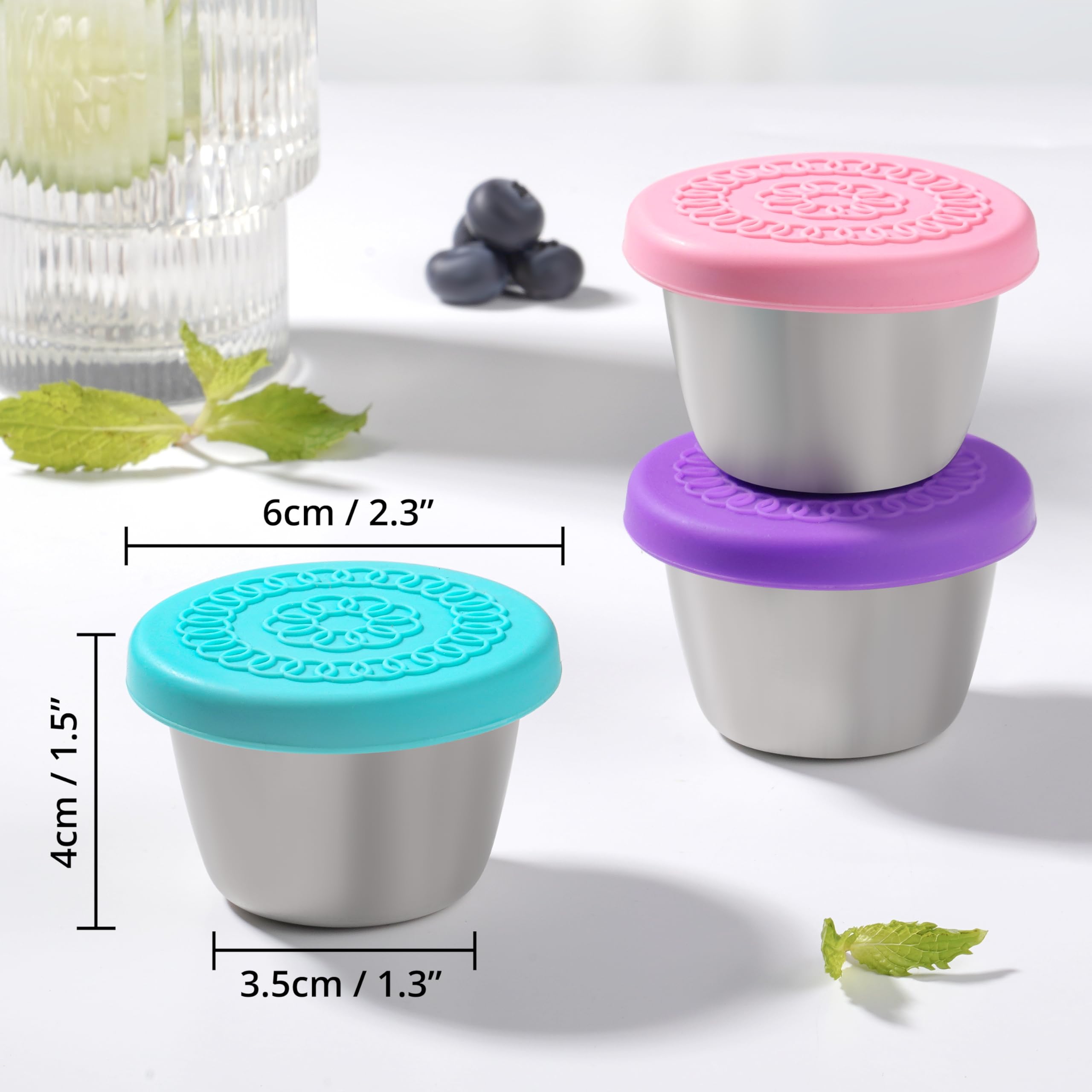 Lot De 6 Boîtes à Vinaigrette De 50 Ml En Acier Inoxydable - Qualité