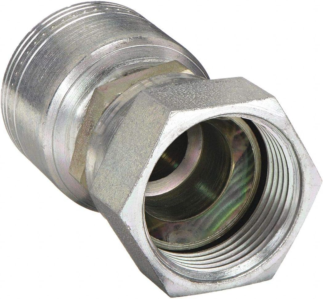 Hydraulic Crimp Fitting: Steel x Steel, Straight, -6 For Hose Dash Size, JIC x Crimp, 1AA6FJ4, 4VUD3
