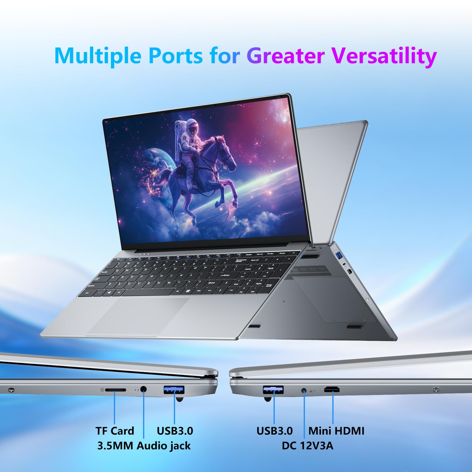 15,6 Pollici Notebook Core i5 7Y54 Processore, 16GB RAM 512GB SSD, Office 365 PC Portatile 1920*1080 FHD Schermo, Win11 Laptop Mini-HDMI USB3.0 Computer Portatile Tastiera Numerico Retroilluminata