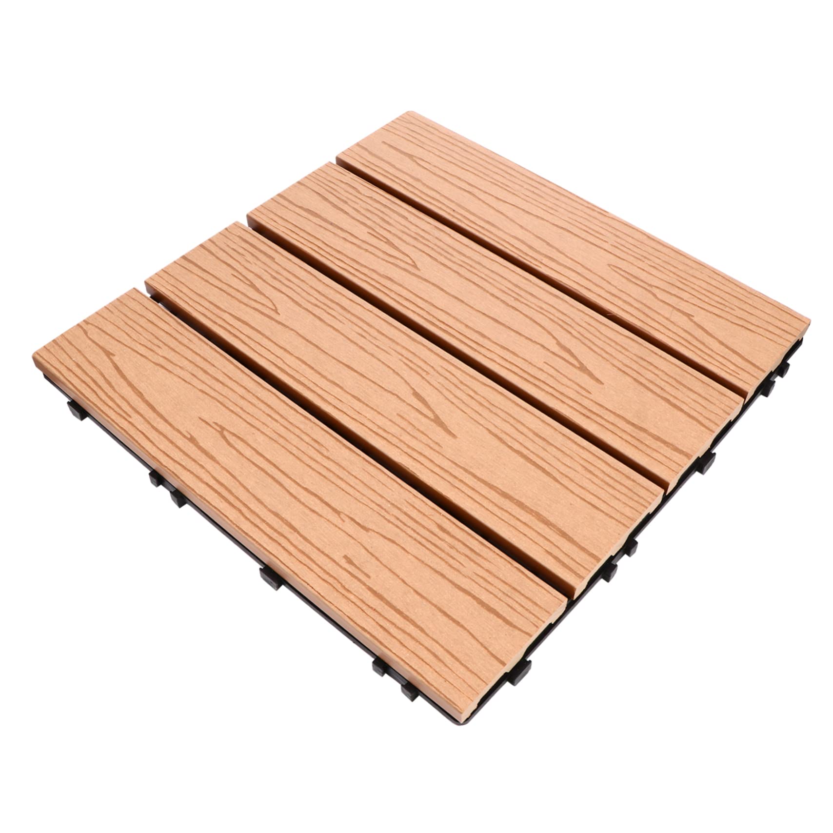 Carreaux extérieurs à emboîtement composite bois plastique pour rénover une terrasse