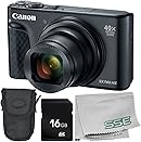 Canon PowerShot SX740 HS Digital Camera (Black) 4PC Bundle - Includes 16GB SD Memory Card + Point & Shoot Case + Microfiber Cleaning Cloth (Renewed)