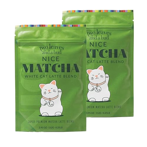 Two Leaves and a Bud Nice Matcha Latte Blend, polvo de té verde matcha japonés, 2 bolsas resellables, 7.90 oz