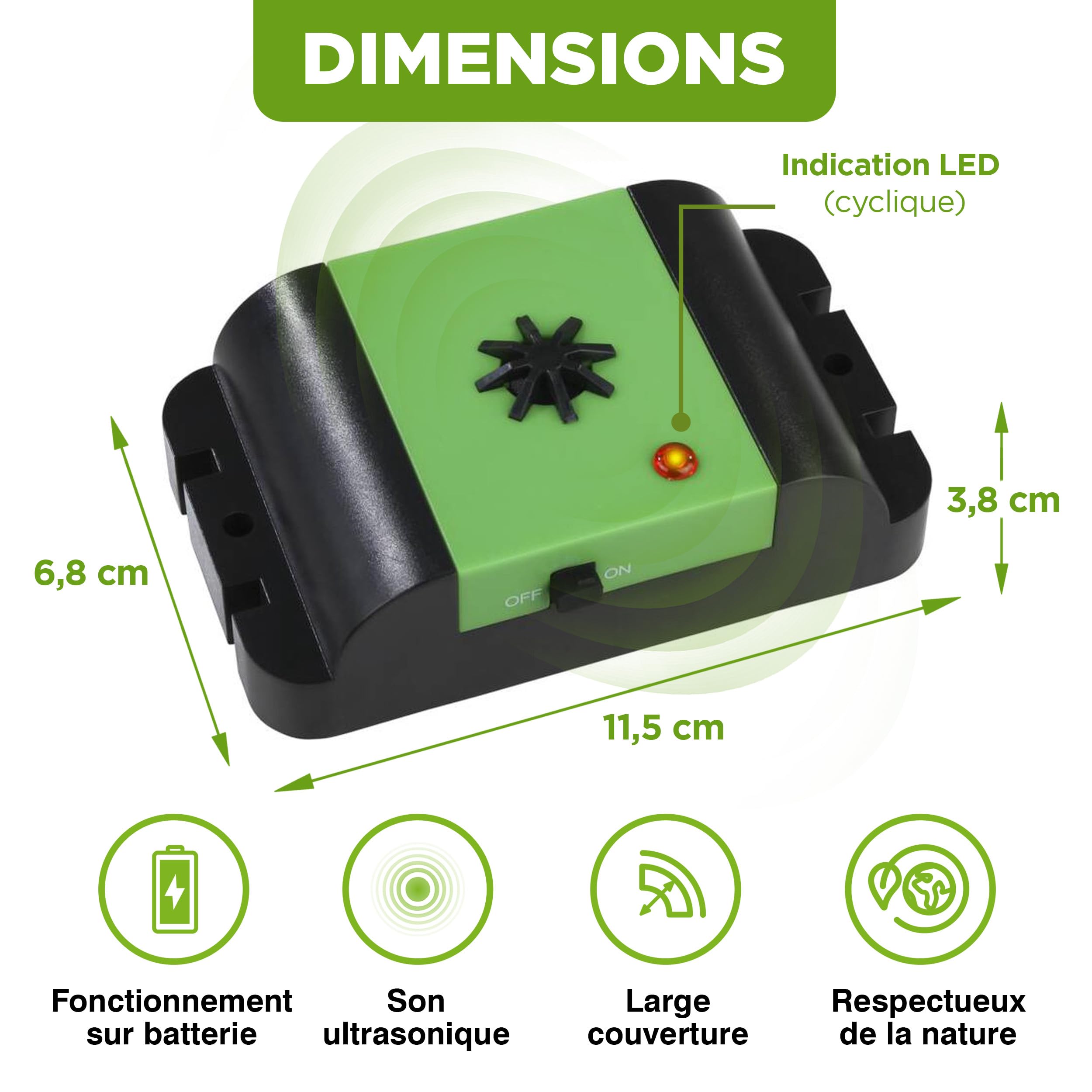 ISOTRONIC Répulsif Contre Les Martres, Souris et Les Rats pour Protection Voiture, Grenier et Cave - Répulsif chassant Contre martre à Ultrason sans piège - Installation Facile et Effet Durable