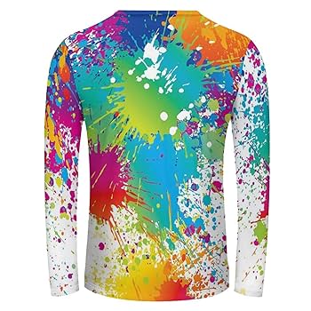 ペンキ色4色長袖フーディカットソー Amazon.co.jp: Tシャツ カラフルな ペンキ柄 長袖 メンズ ティー