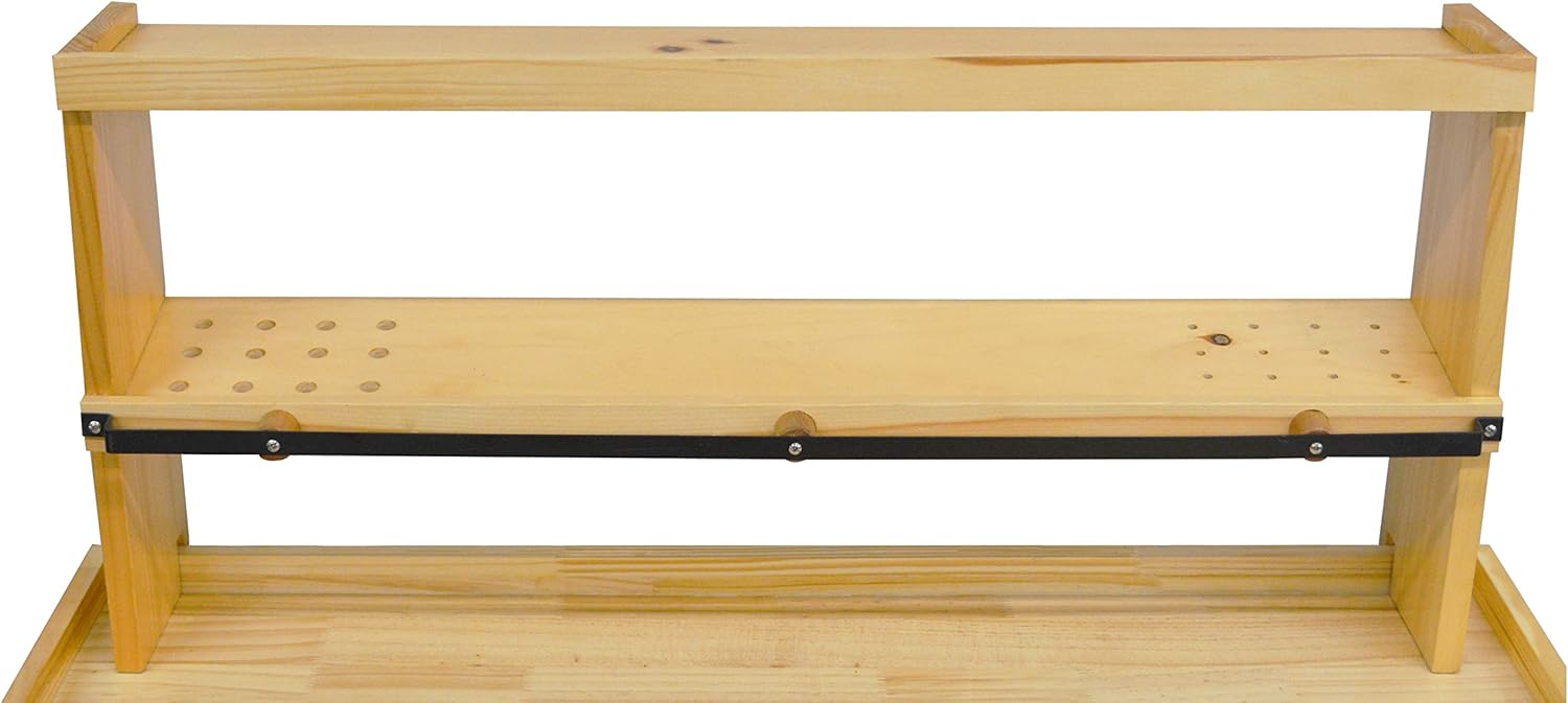 35" x 7-1/4" x 17" Wooden Bench Shelf Jewelry Making Tools Workbench Storage Organizer