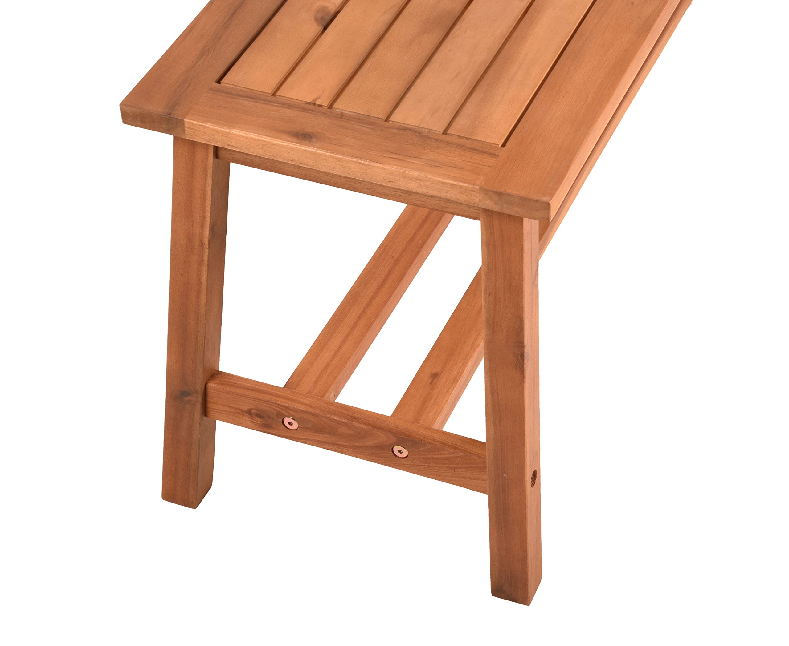 Houten plantenbank naturel, zink H40cm, set van 2
