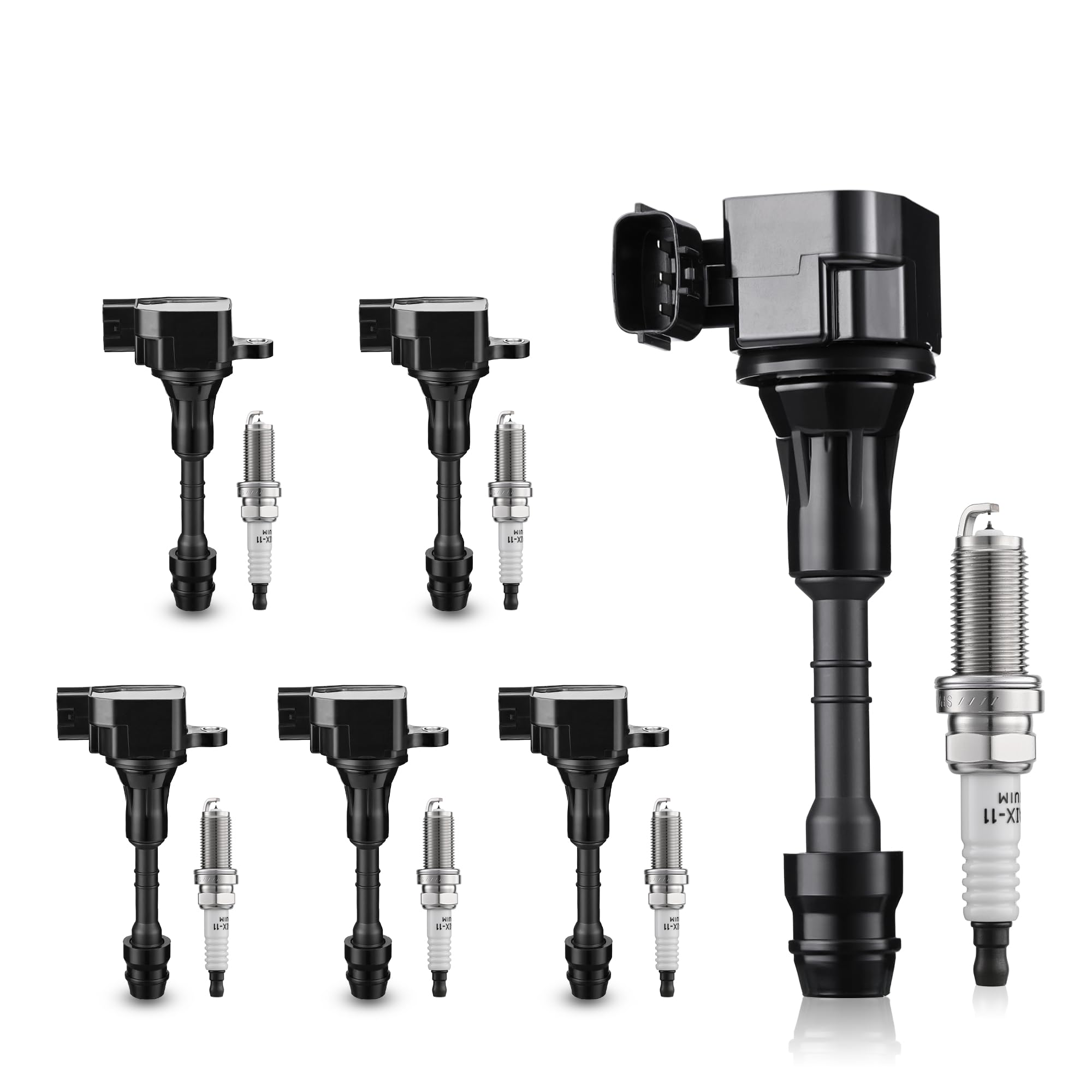 UF349 6-Pack Ignition Coil Pack & Iridium Spark Plugs Kit Compatible with Nissan Altima, Maxima, Frontier, Pathfinder, Xterra 3.5L 4.0L & Infiniti I35 QX4 V6 3.5L &Suzuki Equator 4.0L