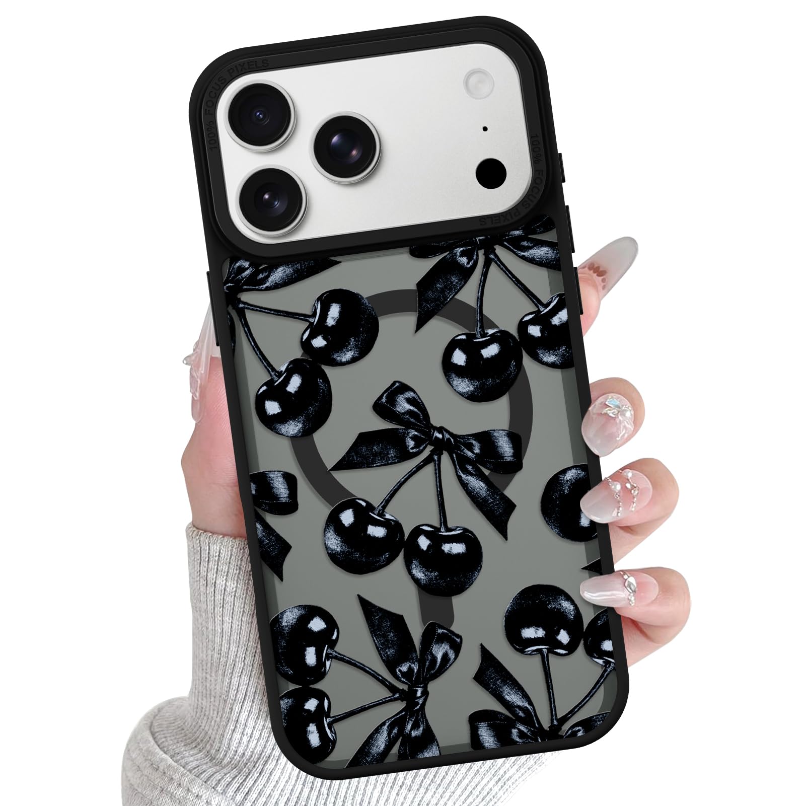 ZIYE Case for iPhone 18 Pro Max Cherry Magnetic -Black