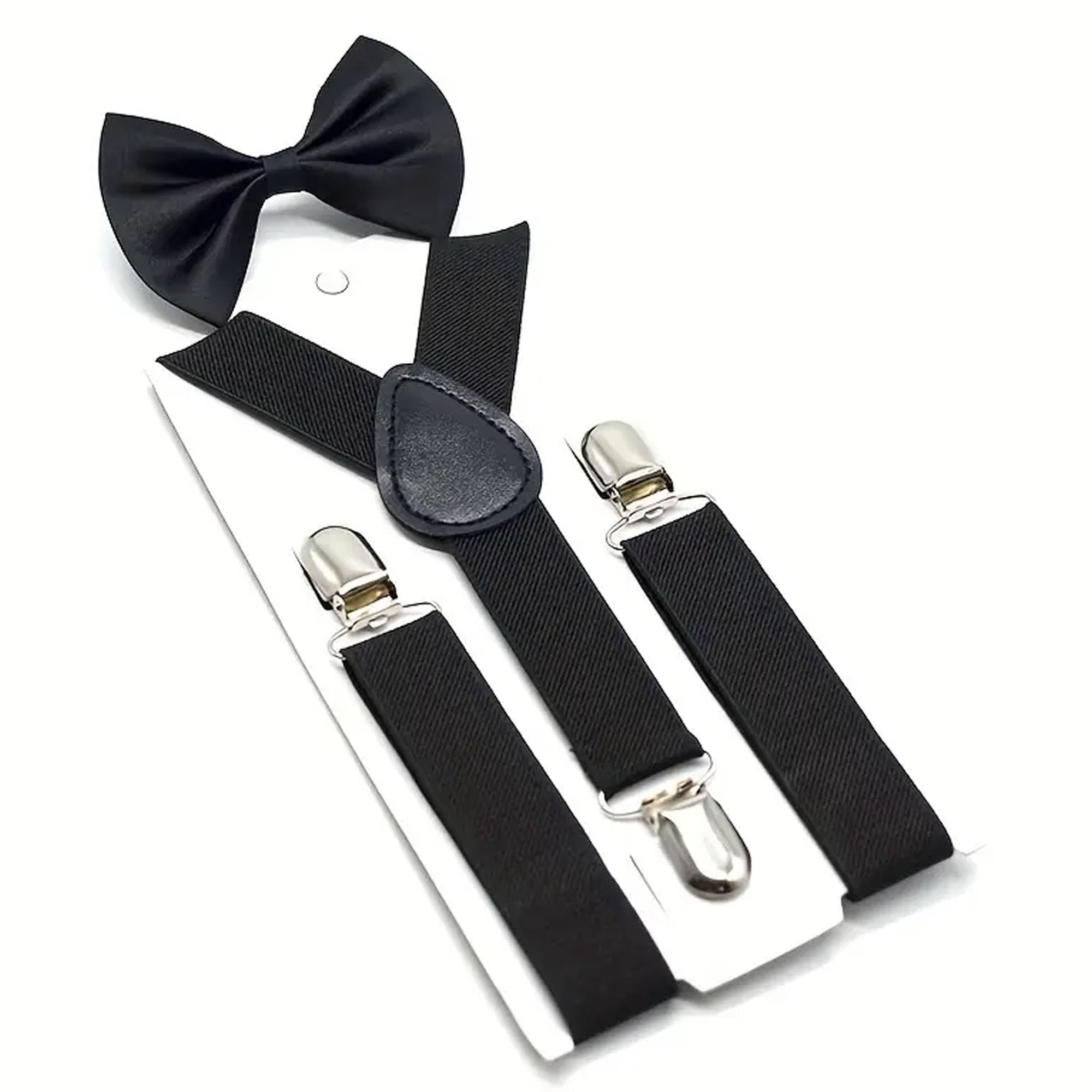 THE BOW TIE HOUSE Suspender & Bow Tie Set with Hat for Kids | Set for Boys | Black - 1-6 Years - Image 4 thumbnail