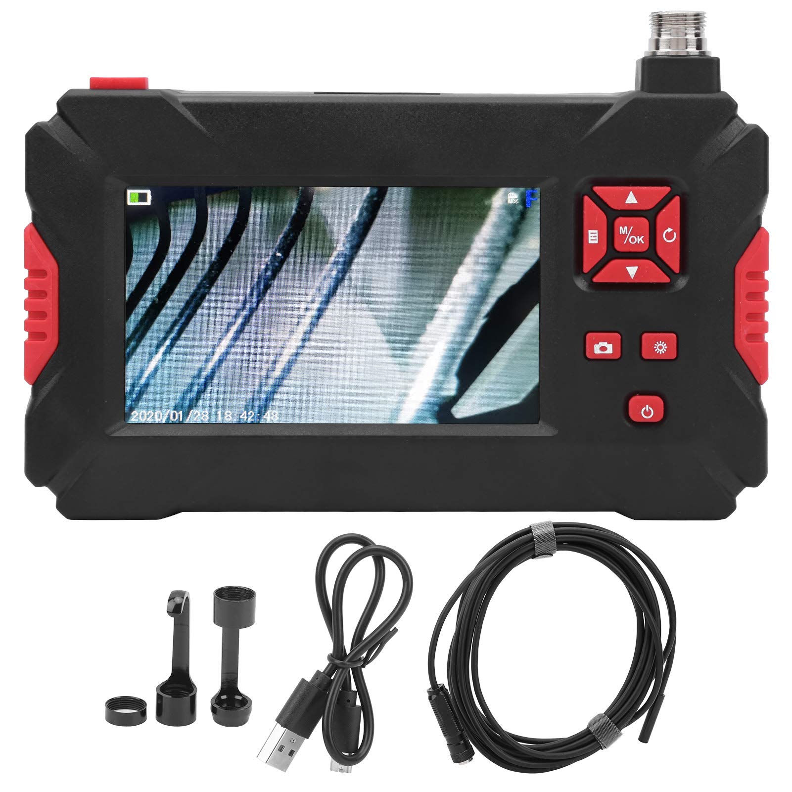 Cámara de endoscopio digital P30 Cámara de boroscopio de doble lente industrial impermeable con pantalla LCD y 9 ​​luces(10M)