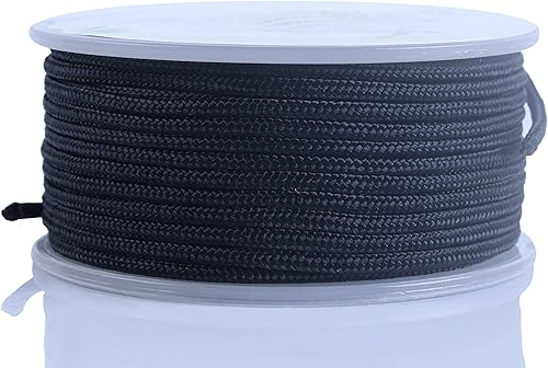 Vista 93 de KONMAY Cuerda de nailon negro de 0.024 in con estuche para pulseras, cordón de satén de nailon trenzado de 190 yardas para fabricación de joyas