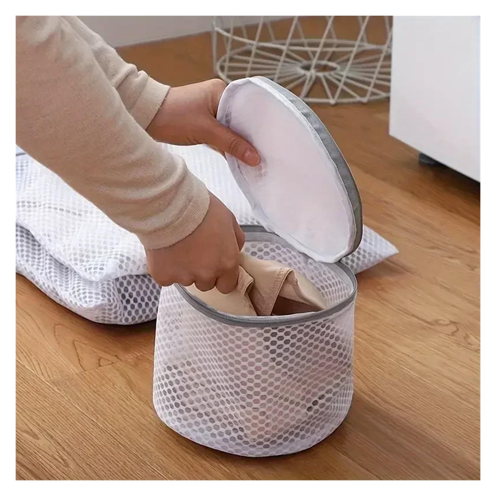Wäschebeutel für BHs 1/2/3 Stück - Damen Dessous BH Unterwäsche Wäsche Waschbeutel Netz Mesh Kleidung Socken Organizer Reißverschlussbeutel Strumpfwaren SaverBras Protector(3pcs)