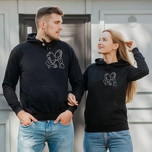 Miniatura 4 de Ecautly Sudadera con capucha personalizada con texto en inglés "I Love My Girl", con foto personalizada