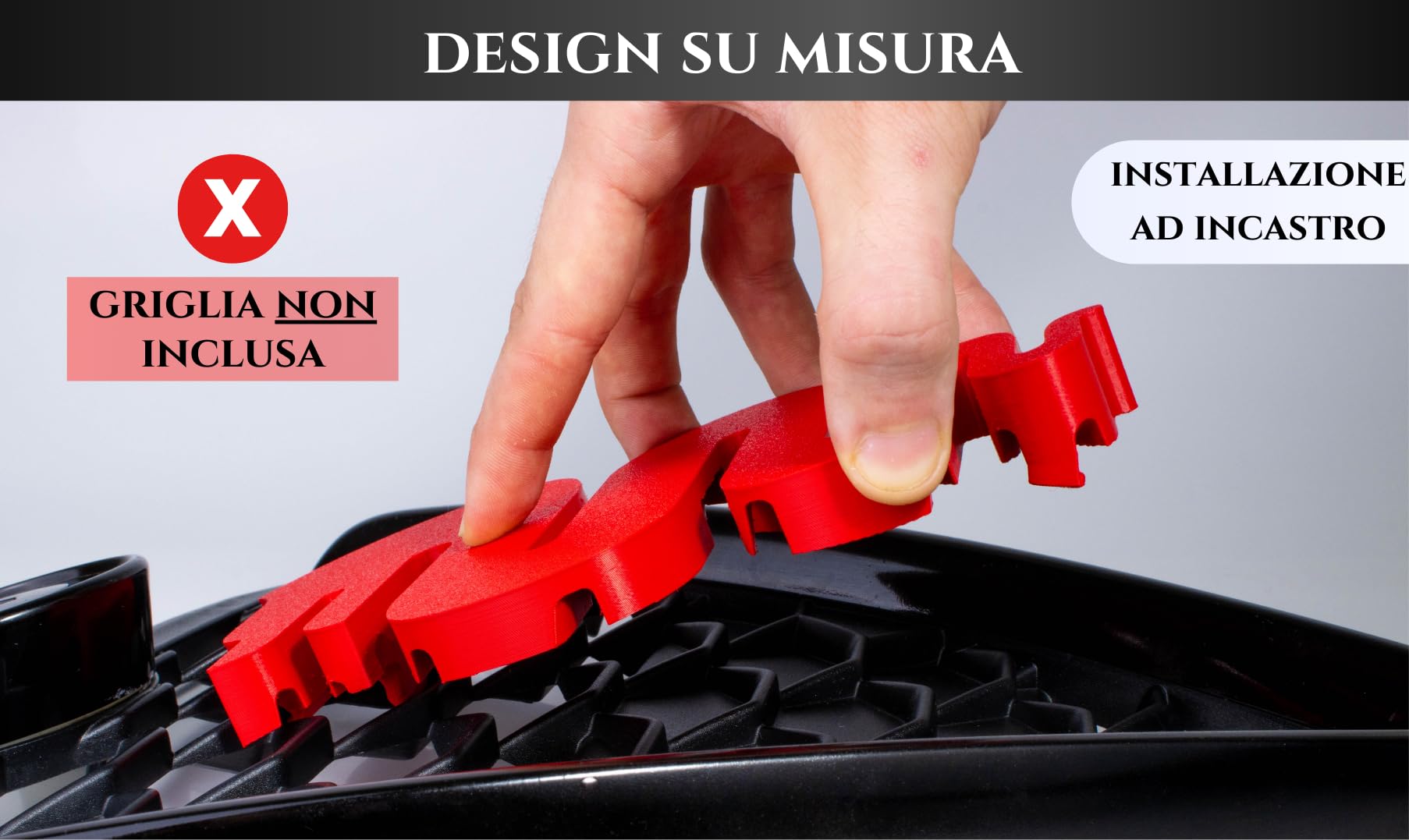 Accessoires Logo Grille pour Alfa Romeo Giulietta, Design Serpent Tuning Giulietta restyling 2016 (Noir)