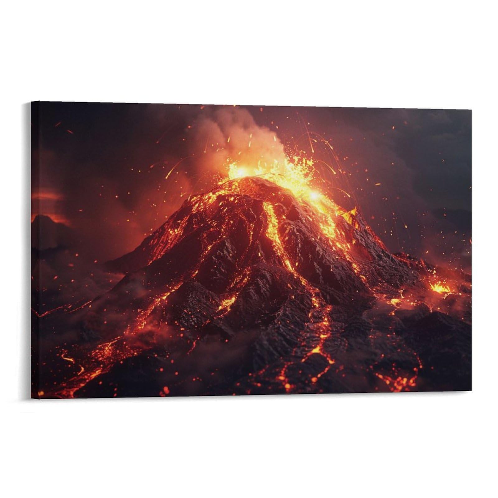 Amazon.co.jp: 絵画 火山噴火の風景 アートパネル ポスター 雄大な自然
