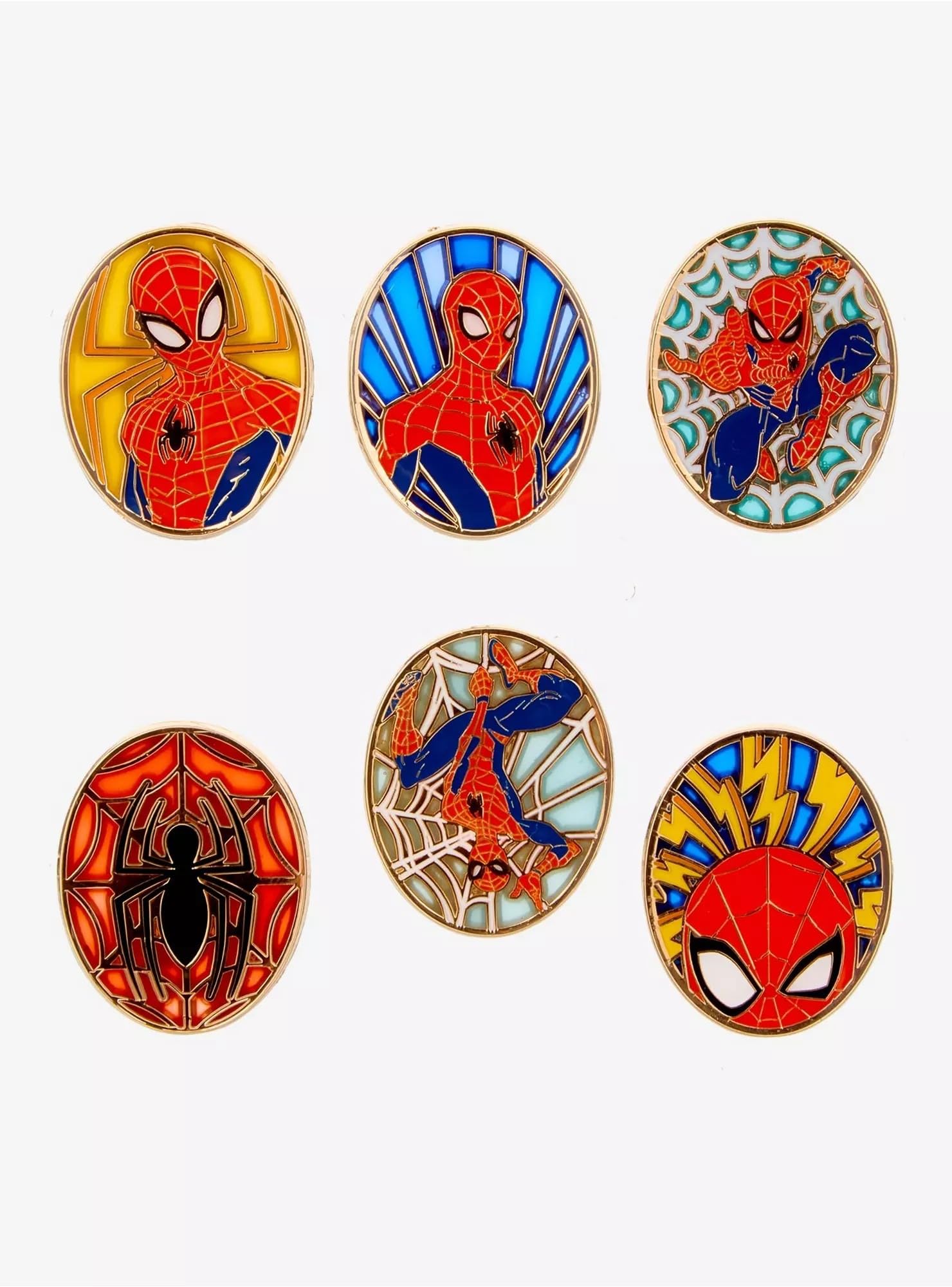 Loungefly Marvel: Spider-Man Stained Glass Enamel Pin - 1 Of 6 to Collect - Blind Box Enamel Pins - Cute Collectable Novelty Brooch - for Backpacks & Bags - Gift Idea - Official Merchandise