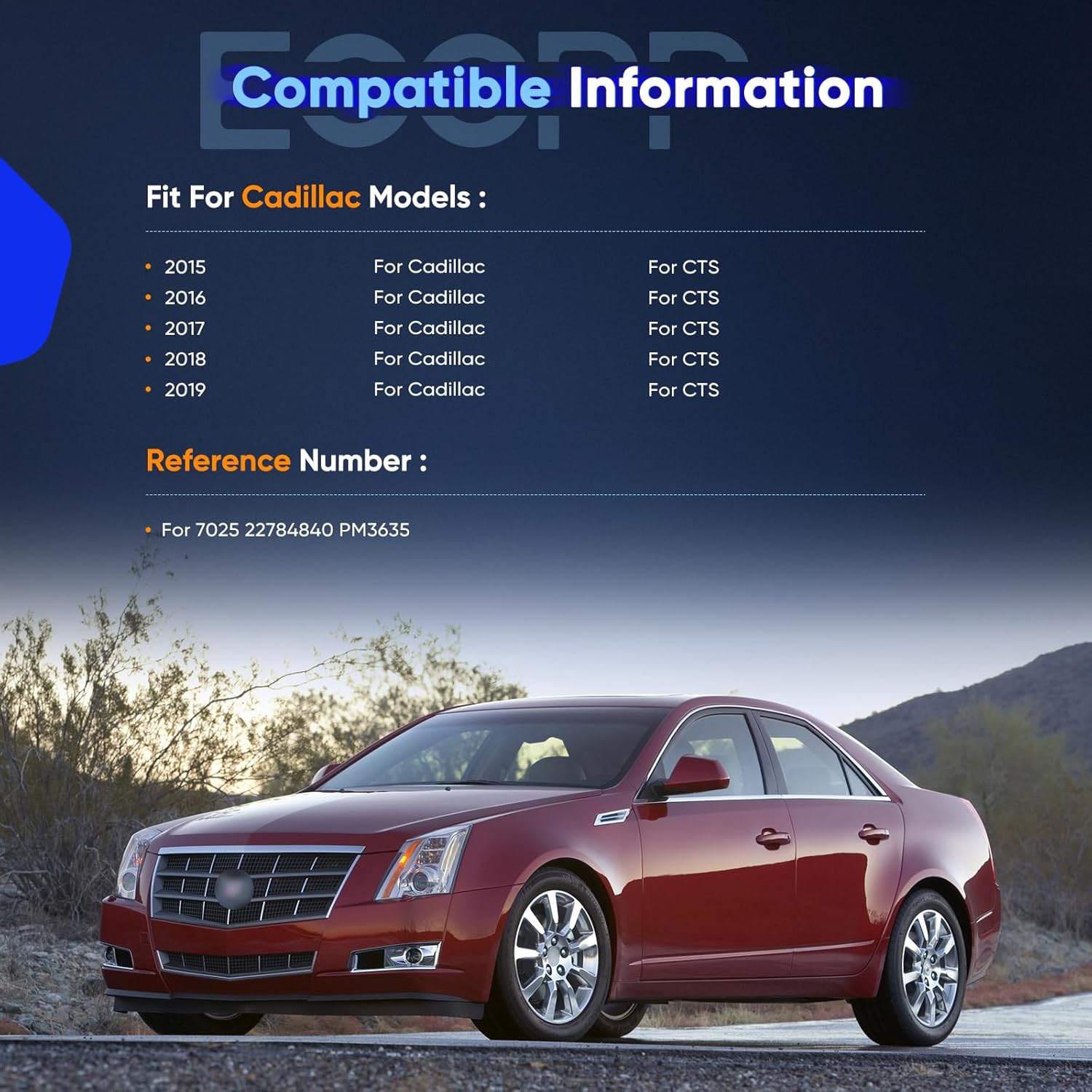 ECCPP 2PCS Hood Lift Support Struts Gas Springs Shocks Compatible with For Cadillac CTS 2015-2019 7025 22784840 PM3635