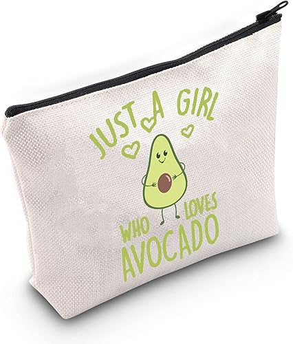 Miniatura 6 de TSOTMO Bolsa de maquillaje de aguacate Regalo de fruta de aguacate Just Who Loves Avocado Cosmetic Bag Para los amantes del aguacate, Lona de