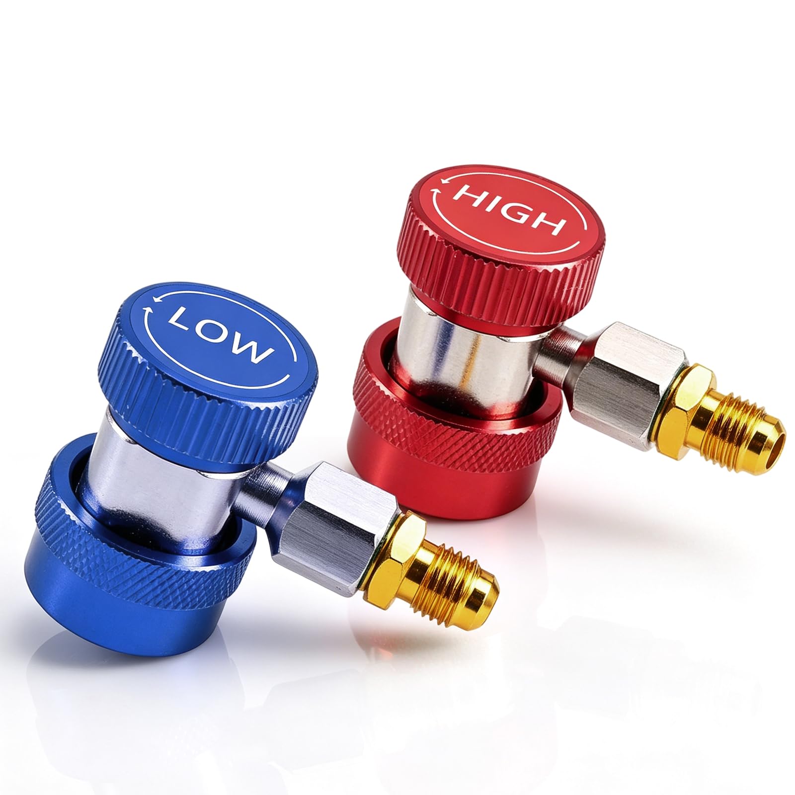 Rglable AC R134A Coupleur R134A Rapide Connecteur Adaptateur Haut Bas Raccords 1/4" SAE HVAC