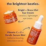 F.F.E. SKIN Les plus brillants Besties Duo, Set de soins pour le voyage, Sérum visage brillant & Vitamine C Crème oculaire, Boosts Radiance, Depuffs & Mêmes tonus de peau, végétalien & Sans cruauté