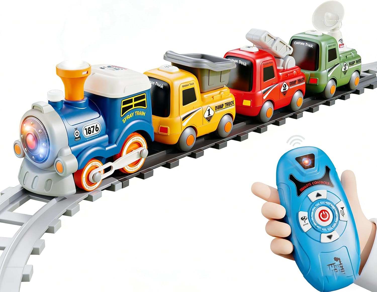 Train Set for Toddlers w/Steam, Music & Lights