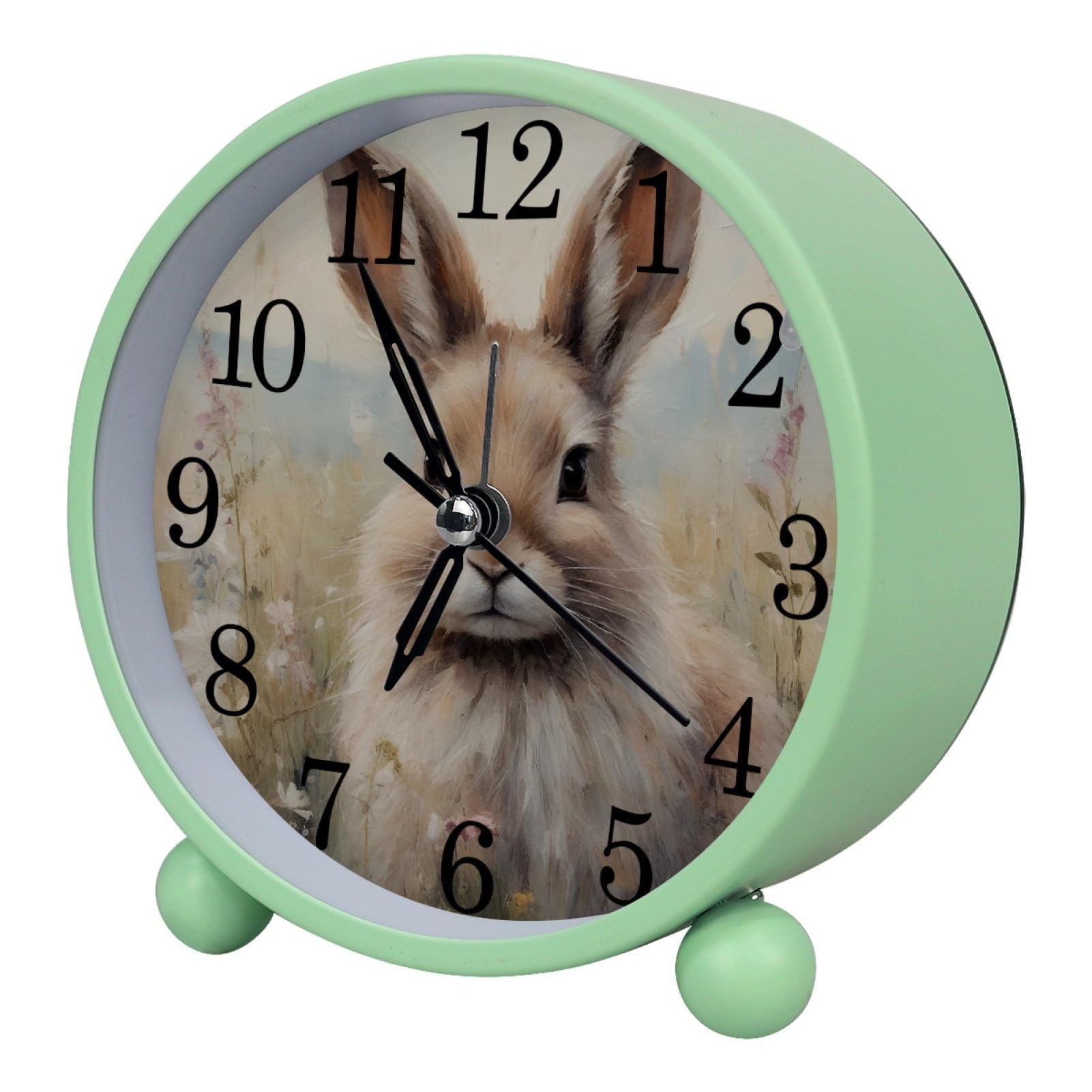etoenbrc Watercolor Butterfly Silent Analog Alarm Clock Small Battery Operated Clock Slient Plastic Table Clock for Living Room Bedroom Color396