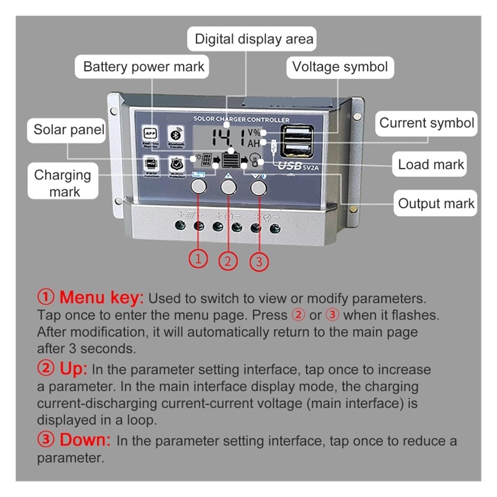 Regulador Solar Mppt, Controlador de carga solar con Bluetooth y wifi de 10/20/30/40/50/60 A, regulador de panel solar(60A Bluetooth WiFi)