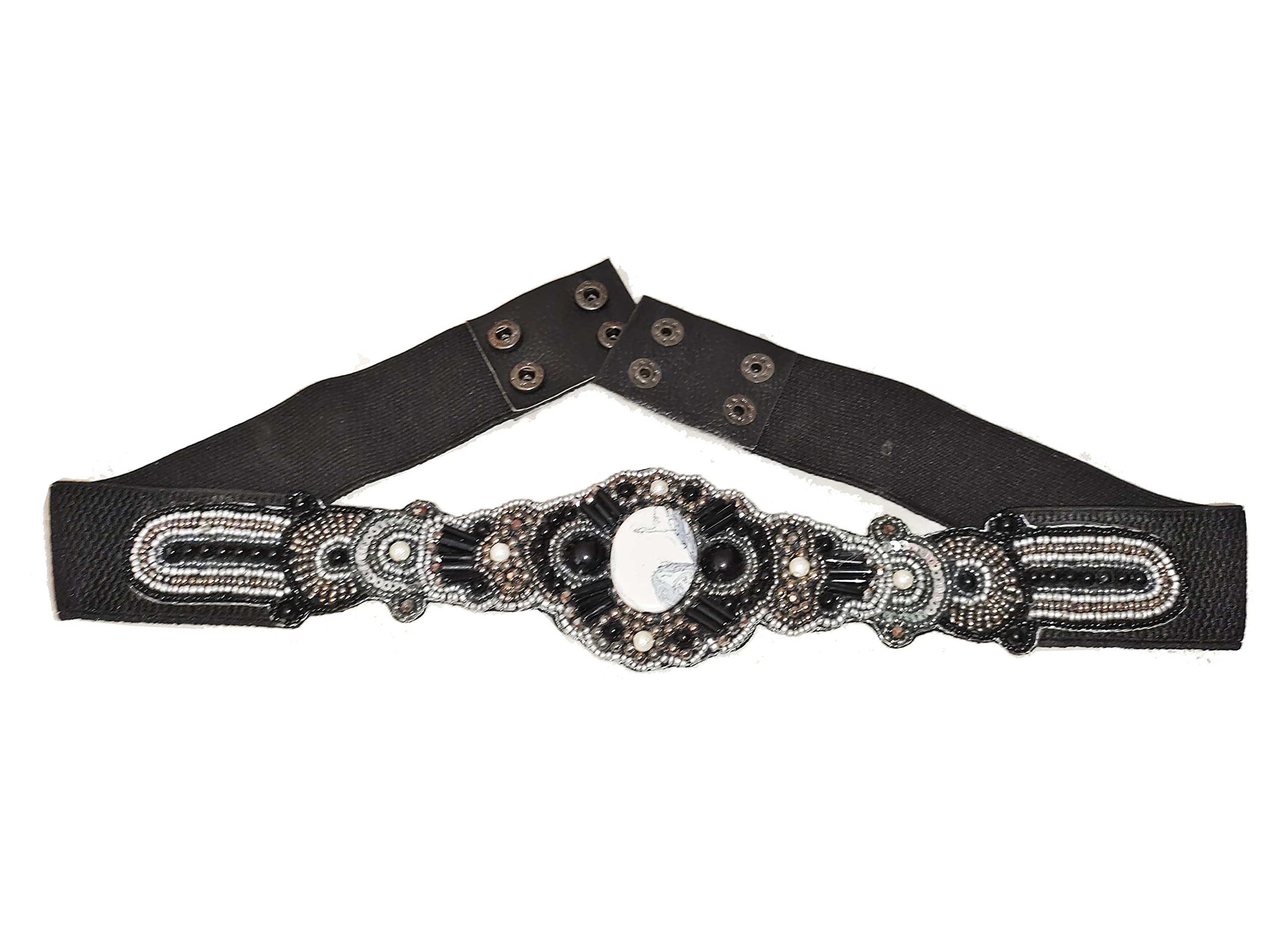 CRAFTING INFINITYultra monotone MODERN waist belt DESIGN for Women and Girls,set of 1,ZARI EMBROIDERED BELTS,elasticated waist belt