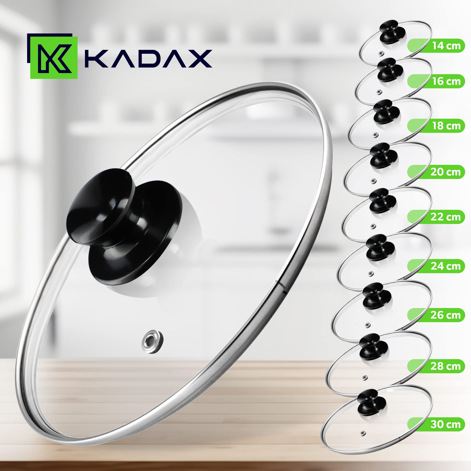 Coperchio In Vetro KADAX 16cm | Universale Con Manico | Resistente Al Calore | Per Pentole E Padelle - Foto 9