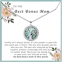 Vista 7 de SmileBelle Tree of Life Necklace as Birthday Gifts for Mom Grandma, Mom Gifts for Stepmom as Bonus Mom Gifts From Daughter, Silver Mother in Law