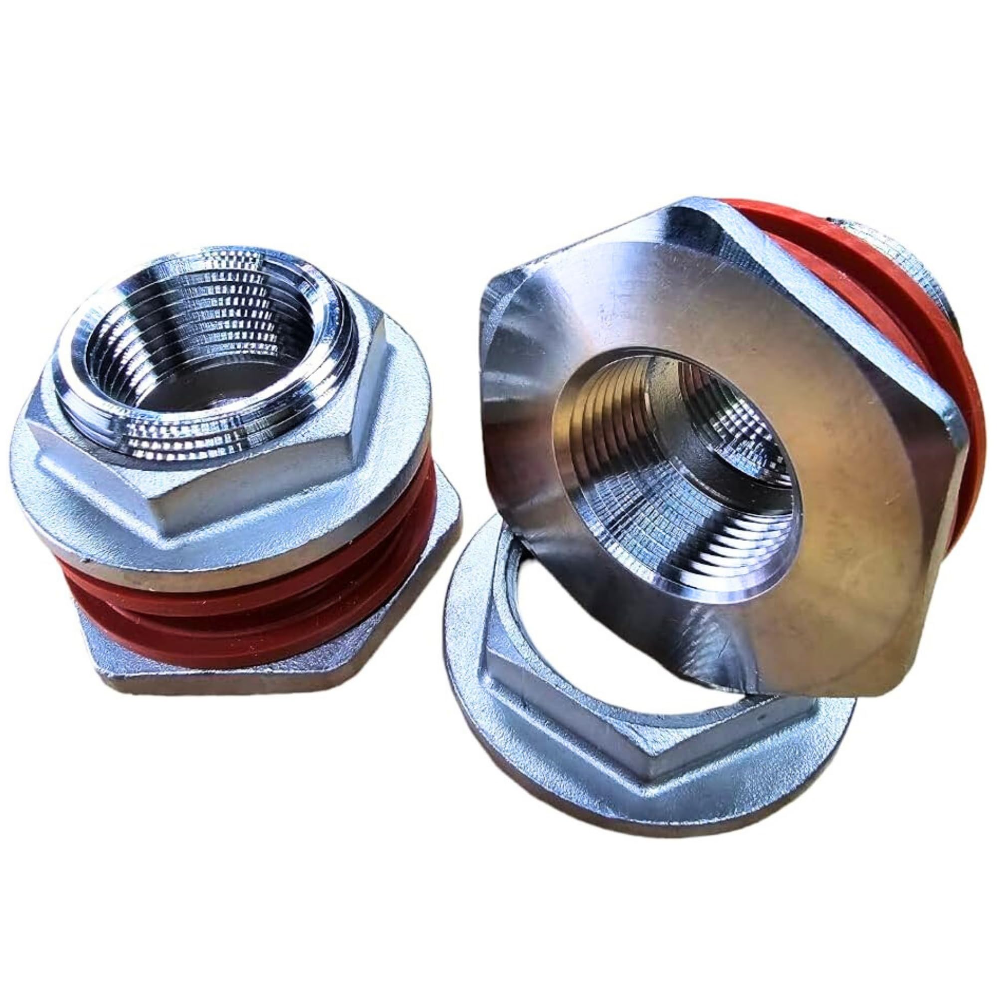 MiniBrew 3/4” NPT EZ Seal Weldless Bulkhead with Buna Gaskets for Homebrewing (Pack of 3)