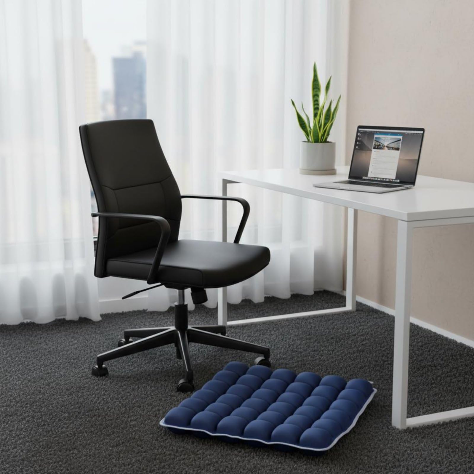 Cojín Inflable Confortable Cojín Antiescaras con Bomba Manual Asiento Transpirable para Oficina, Uso Prolongado