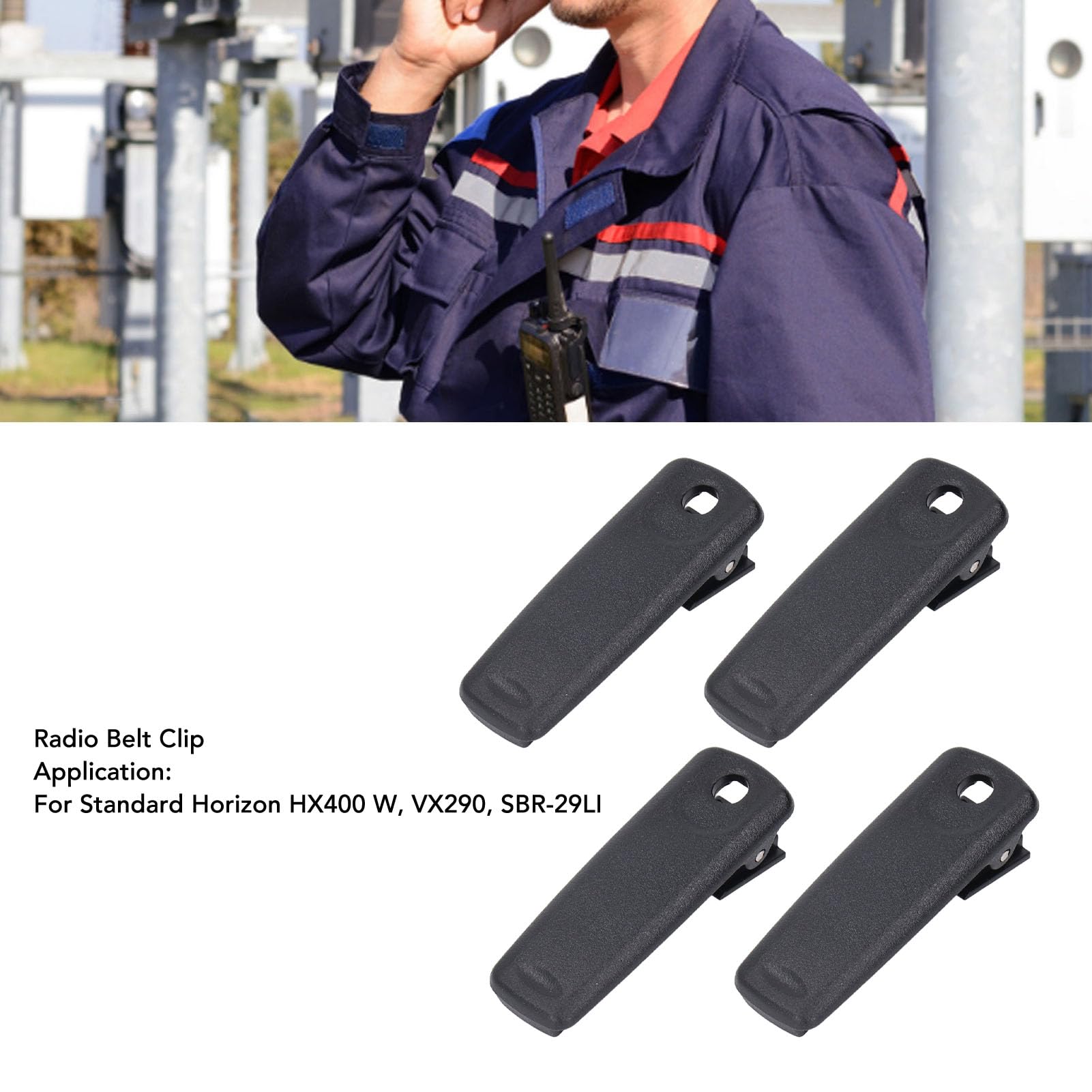 4 szt. Zaczep na Pasek do Radia Walkie Talkie Zaczep na Pasek do Standardowego Horizon HX400 W, VX290, SBR29LI