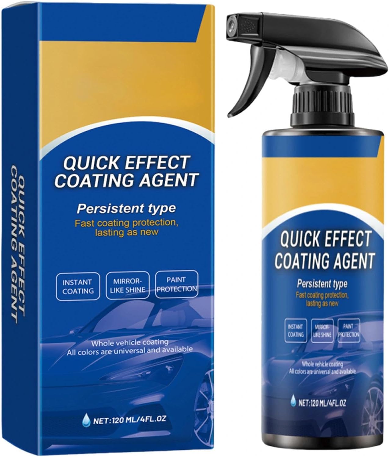 Quick Effect Coating Agent for Cars – 3-in-1 Car Coating Spray, Waterless Wash & Paint Protection, Restores Shine & Long-Lasting Car Shine Spray